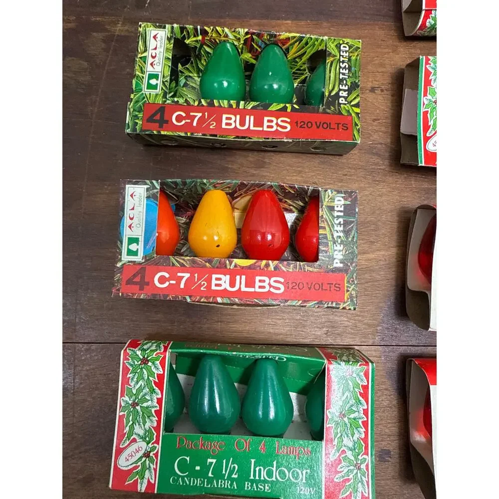 Liberty Bell / ACLA / Ann & Hope Vintage NOS C-7 1/2 Christmas Replacement Bulbs